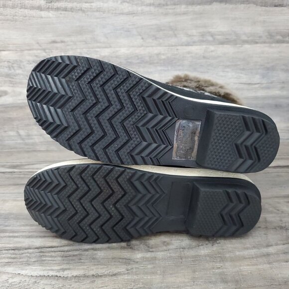 ❤️420 JustFab Black And White Fair Isle Manasa Boot New - Picture 7 of 12